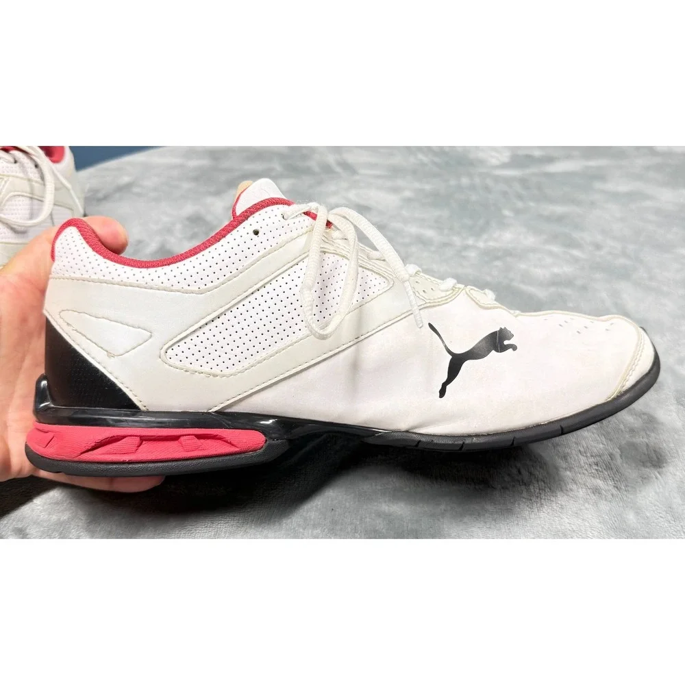 Puma Sneakers Mens 10.5 White Red ArchTec Running Athletic Shoes